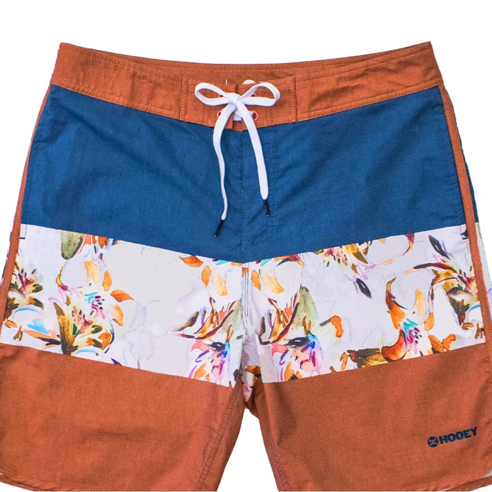 Hooey Youth Blue and Orange Floral Board Shorts